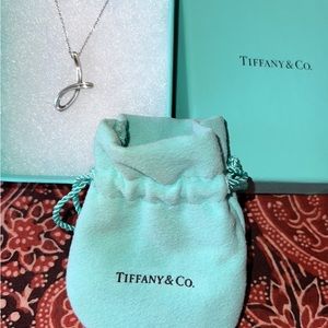 Tiffany & Co. Authentic White Gold Letter J Initial pendant